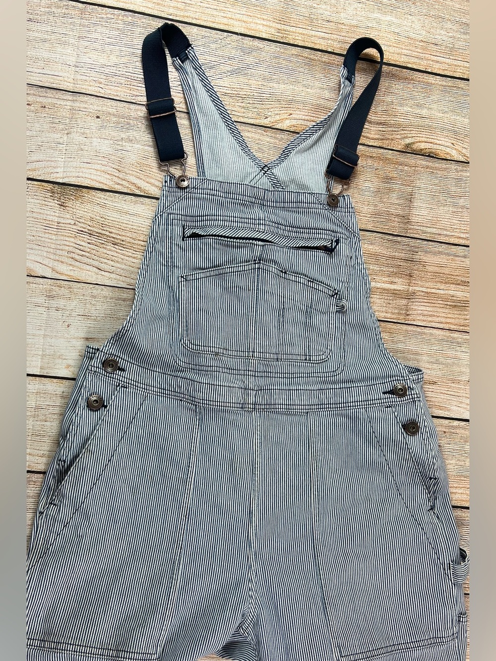 Women’s Duluth Trading Overalls Size Mx33 Rootstock Engineer Striped Gardening - Picture 3 of 13